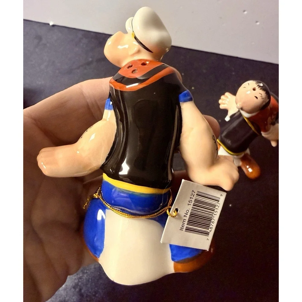 Popeye & Olive Oyl Kissing Magnetic Ceramic Salt & Pepper Shakers Westland 2010P